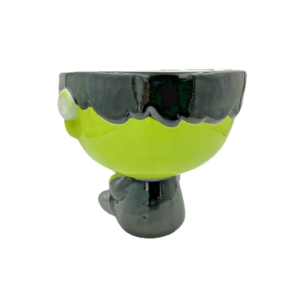 Jack O' Lantern Lane Frankenstein Lighted Bowl Pumpkin Pedestal NWT